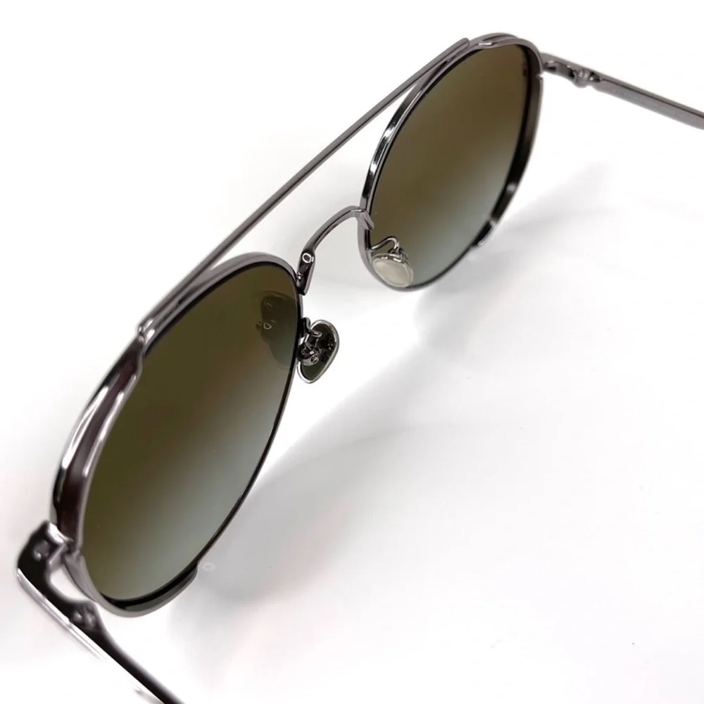 TOM FORD Declan Sunglasses Shiny Light Ruthenium / Green FT0826-F Made in Italy